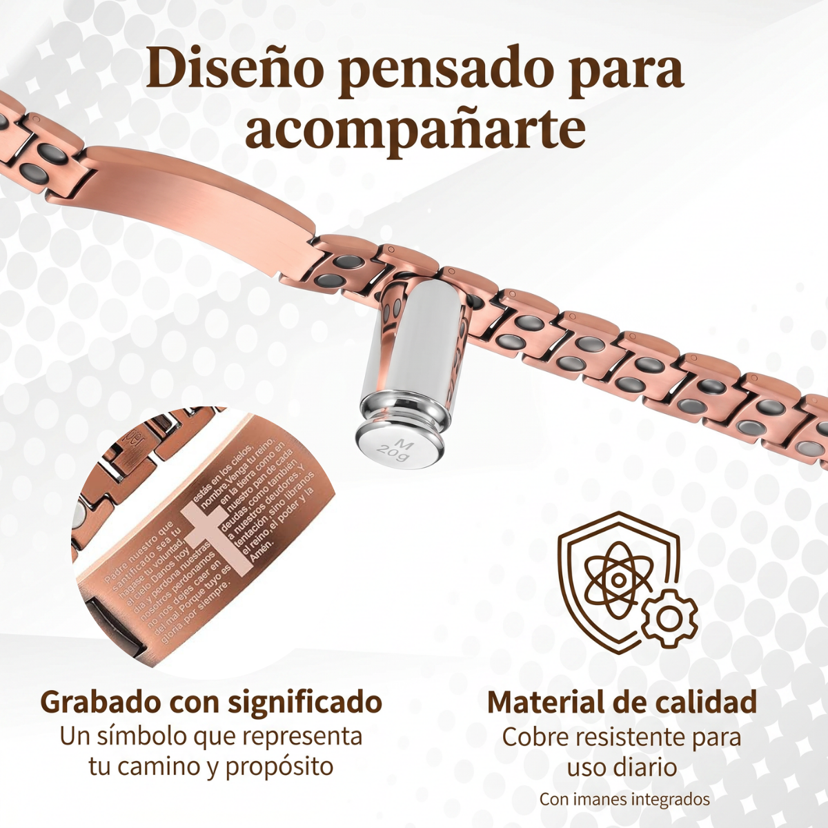 Pulsera Magnética de Cobre MiMemoria® Ajustable + Caja Premium