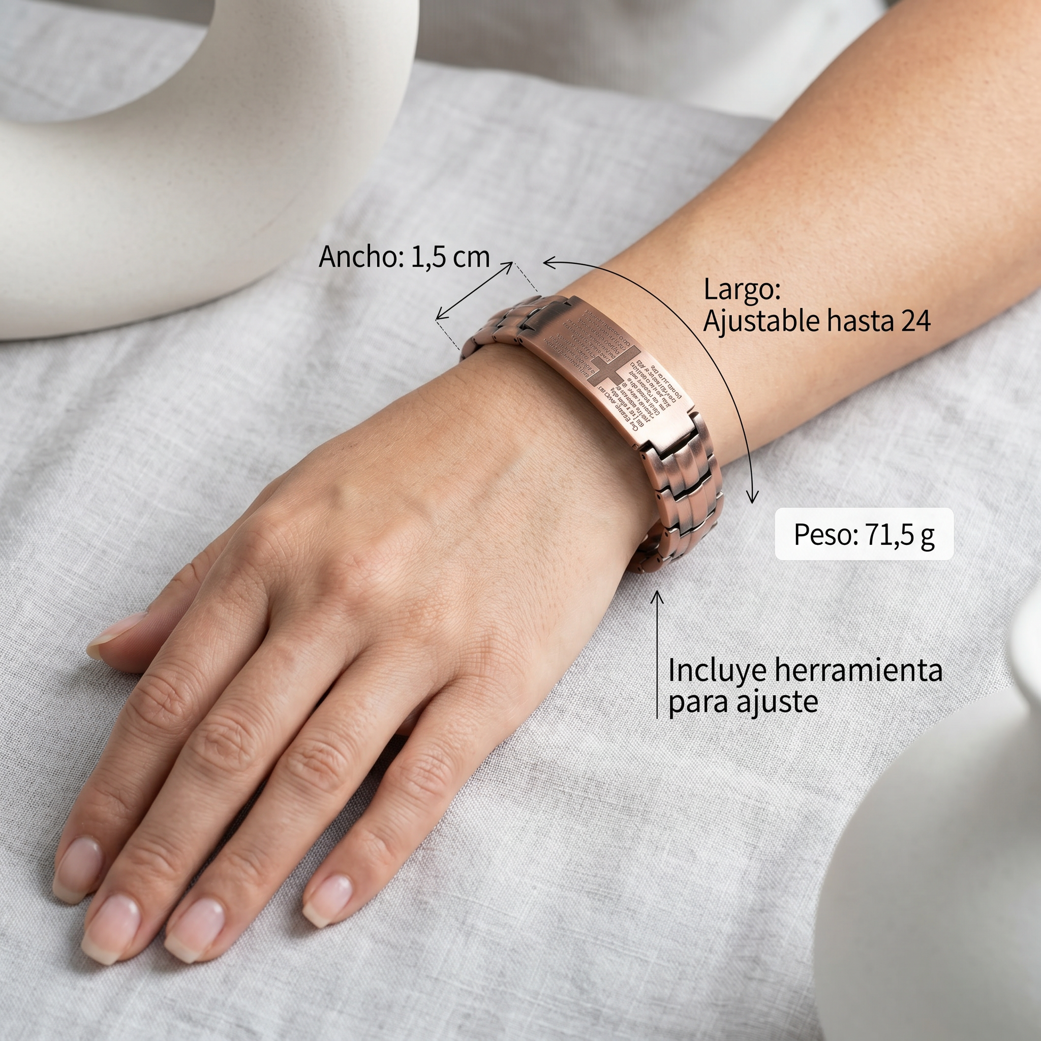 Pulsera Magnética de Cobre MiMemoria® Ajustable + Caja Premium