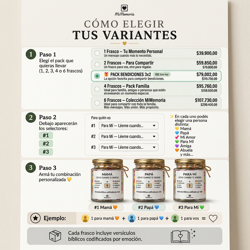 MiMemoria®  — Frasco con 96 Versículos Bíblicos